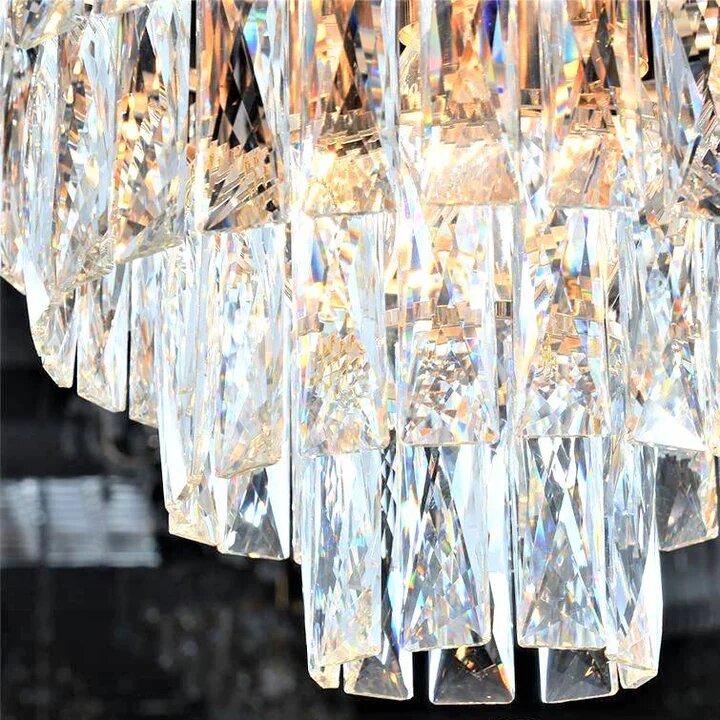 Candelabru Cristal, 30cm, 3 x E27, Negru/Auriu