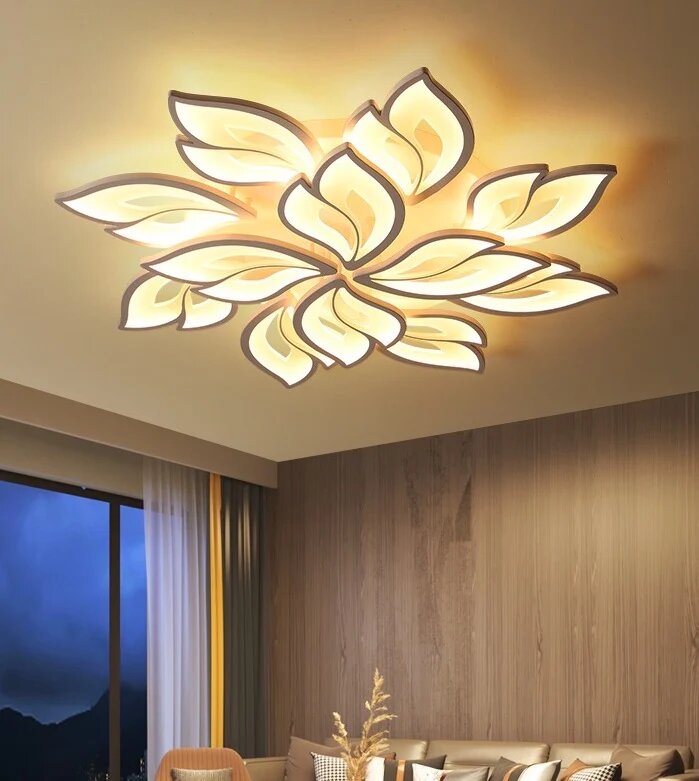Lustra LED cu Telecomanda, 288W, 3 tipuri de lumina, Alb