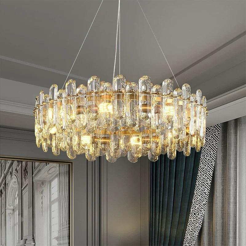Candelabru Cristal, 40cm, 5 x E14, Auriu