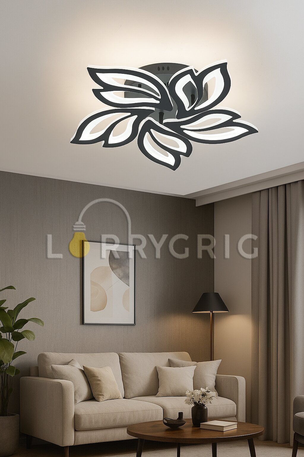 Lustra LED cu Telecomanda, 120W, 3 tipuri de lumina, Negru