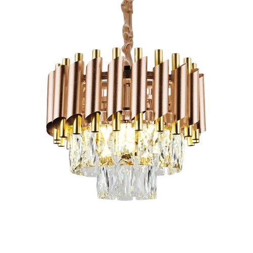 Candelabru Cristal, 30cm, 3 x E27, Maro/Auriu