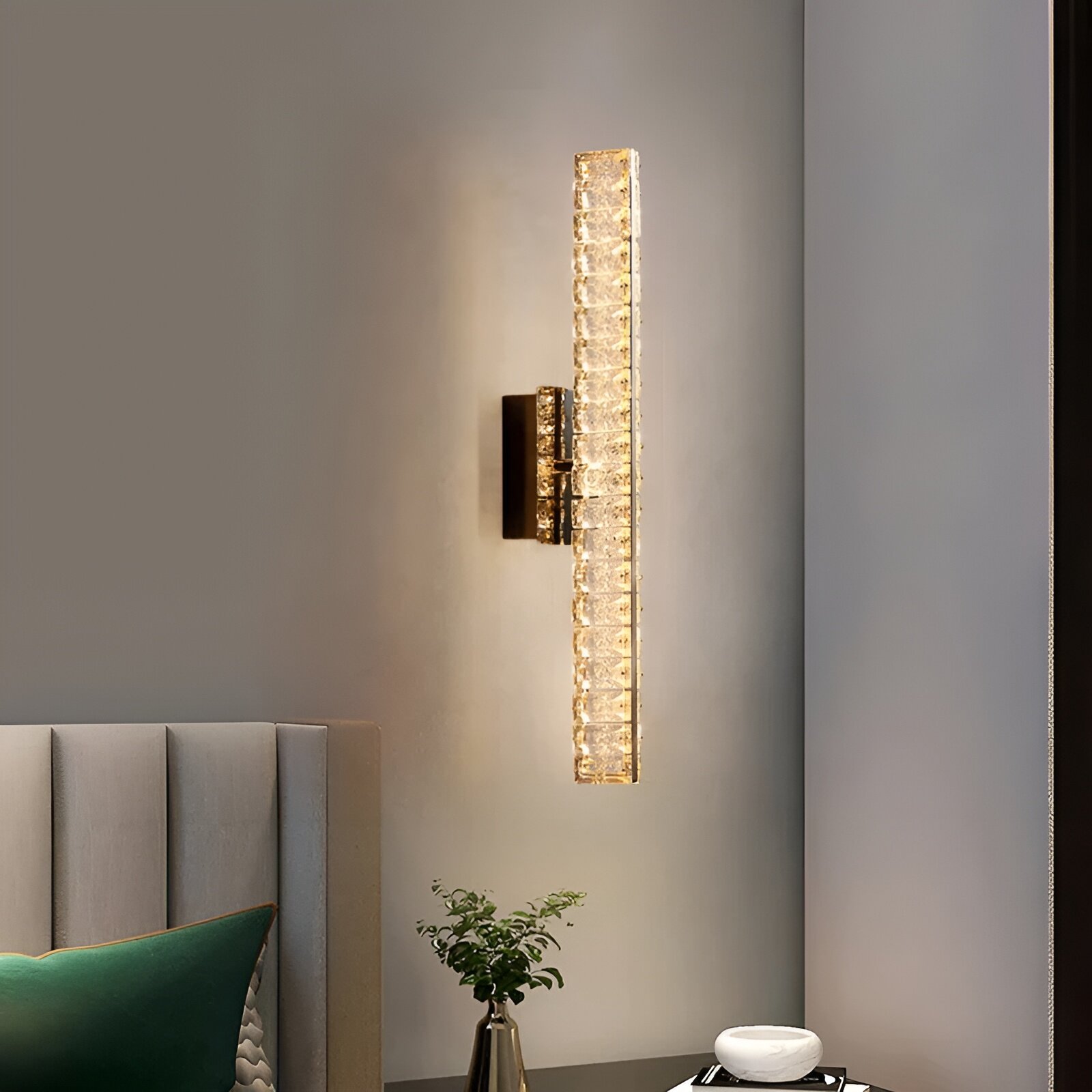 Aplica LED Cristal, 18W, 3 Tipuri de lumina, Auriu