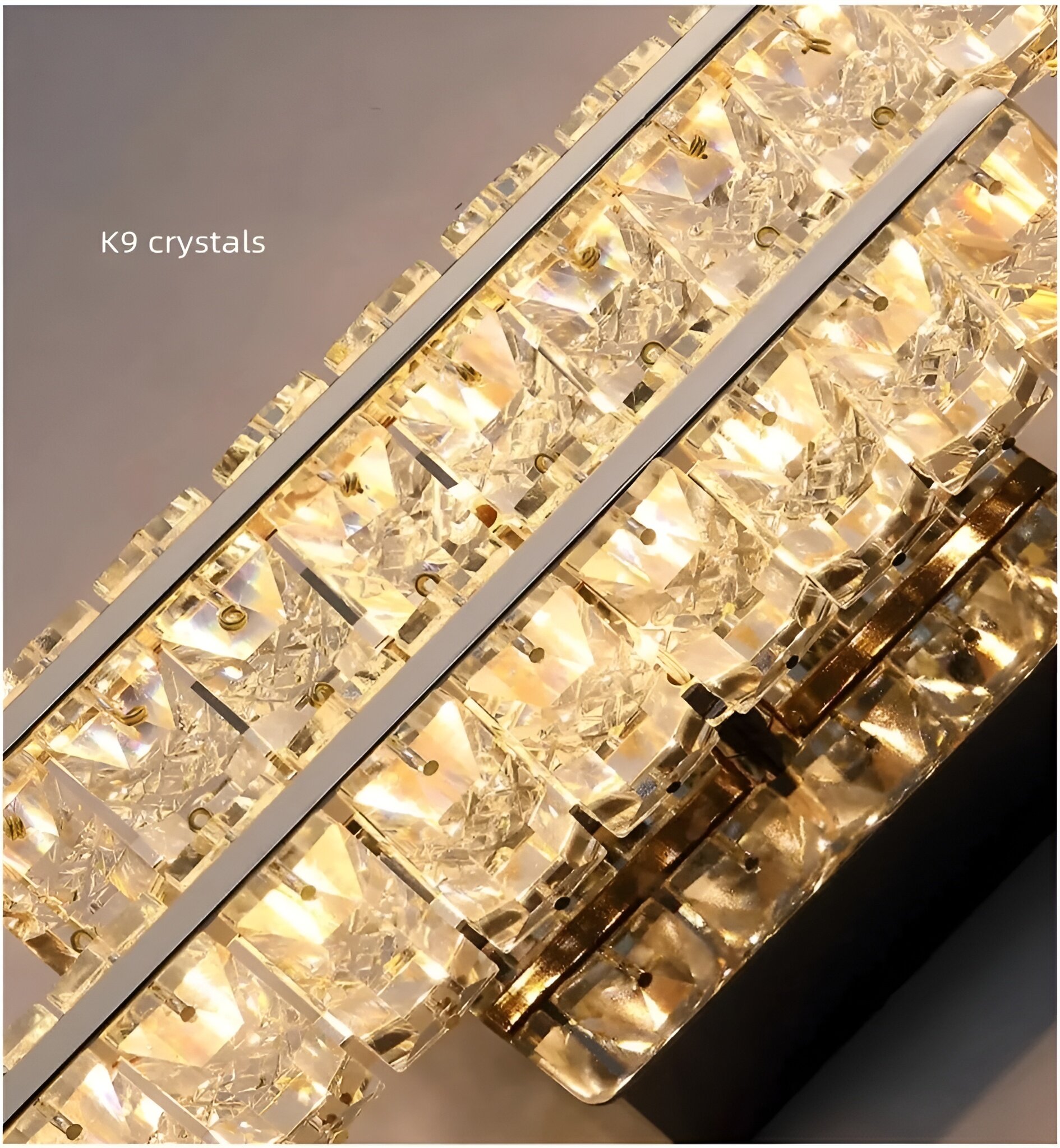 Aplica LED Cristal, 18W, 3 Tipuri de lumina, Auriu