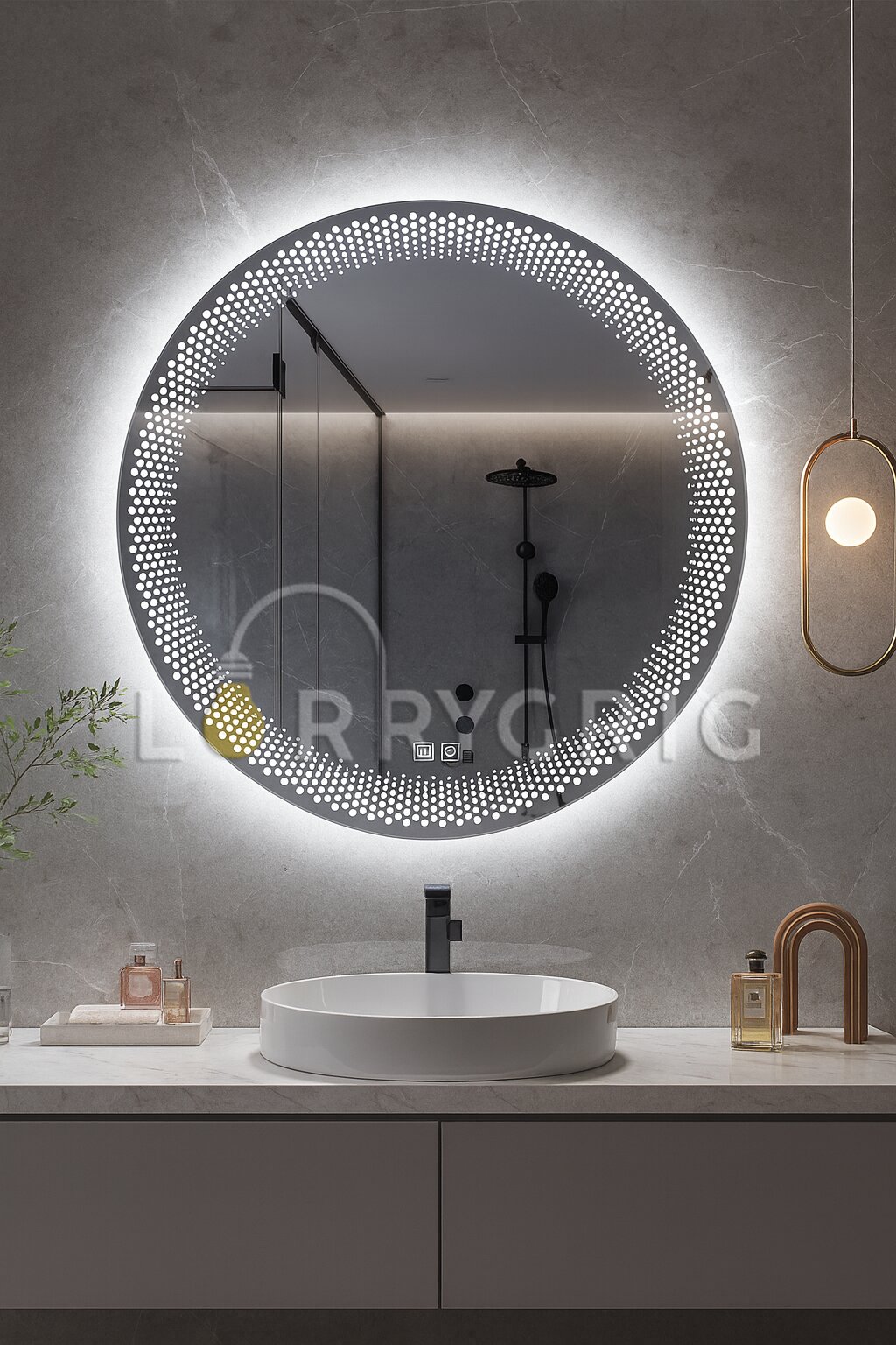 Oglinda LED Rotunda 60cm, cu Dezaburire si Touch