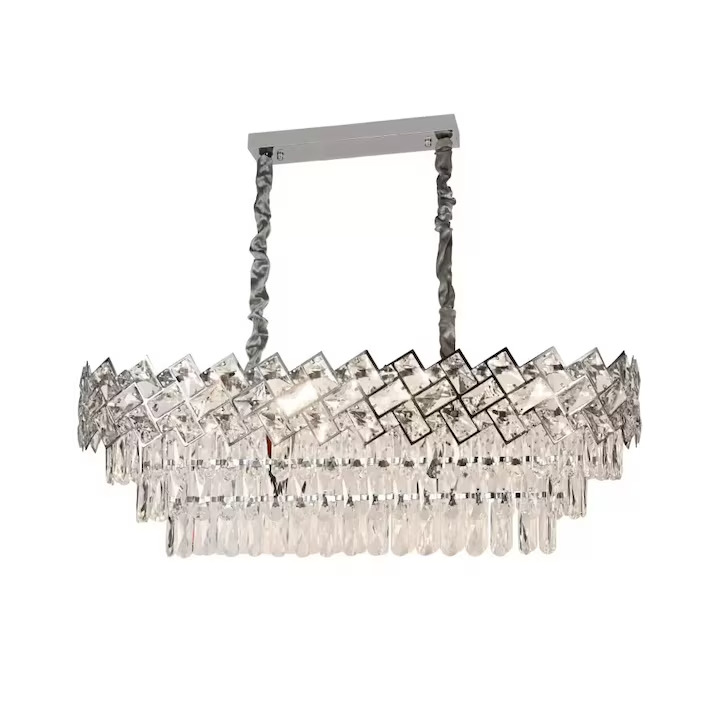 Candelabru Cristal, 80x30CM, 8 x E27, Argintiu
