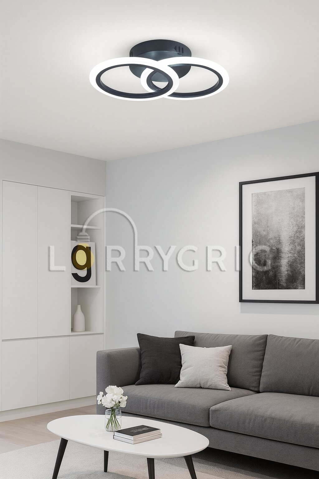 Lustra LED cu Telecomanda, 48W, 3 tipuri de lumina, Negru