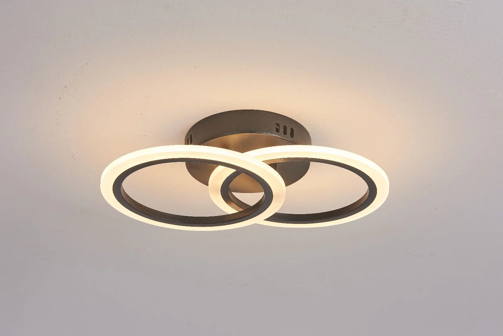 Lustra LED cu Telecomanda, 48W, 3 tipuri de lumina, Negru