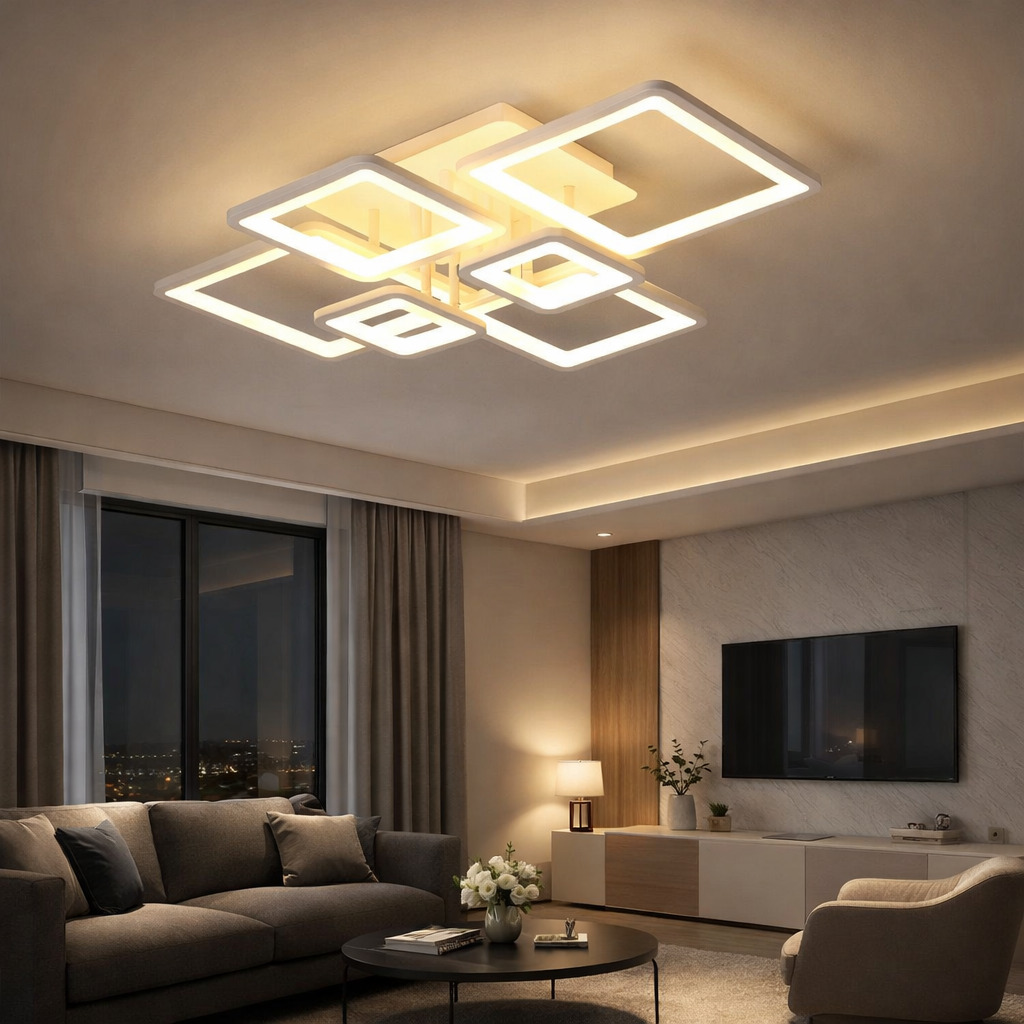 Lustra LED cu Telecomanda, 228W, 3 tipuri de lumina, Alb