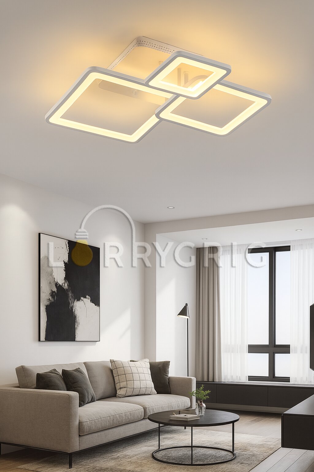 Lustra LED cu Telecomanda, 112W, 3 tipuri de lumina, Alb