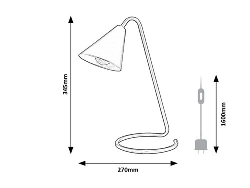Lampa de birou Monty, 1 x E14, alb