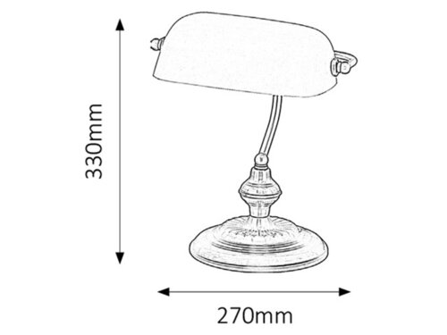 Lampa de masa Bank, 1 x E27, crom satin
