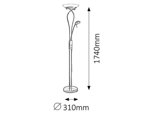 Lampadar Gamma, 1 x R7S + 1 x G9, crom