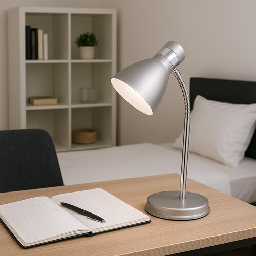 Lampa de birou Patric, 1 x E14, argintiu