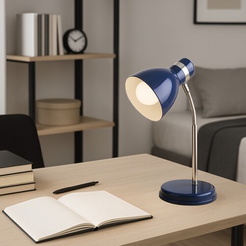 Lampa de birou Patric, 1 x E14, albastru