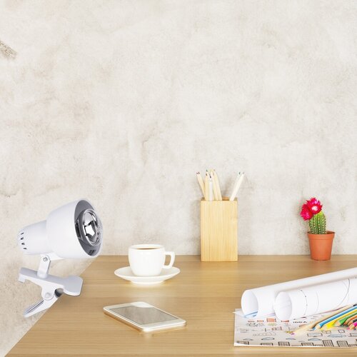Lampa de birou Clip, 1 x E14, alb