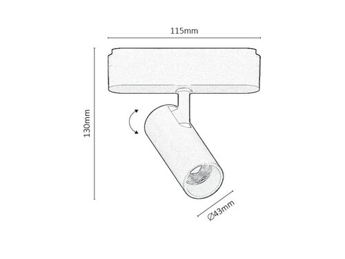 Spot LED LiTrack Spot04W, 10W, 800lm, lumina calda (3000K)