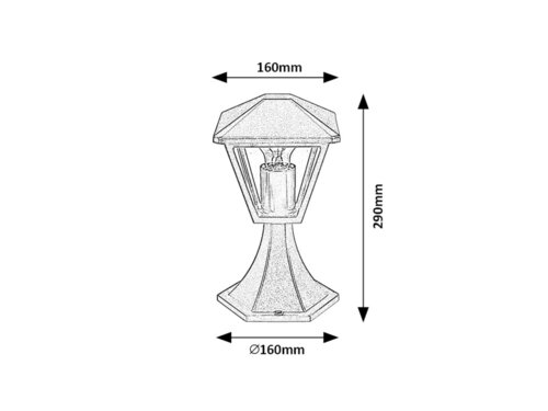 Lampadar Paravento, 1 x E27, negru, IP44