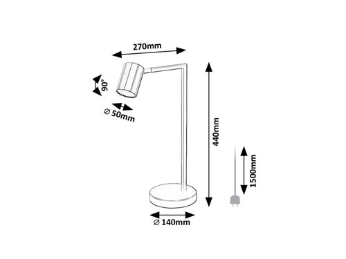 Lampa de birou Karter, 1 x GU10, negru mat