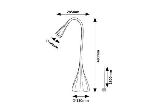Lampa de birou Jeff2 LED, 4W, 270lm, lumina calda (3000K)