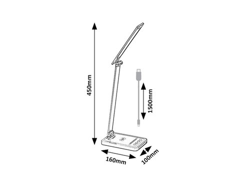 Lampa de birou Traze LED, 5W, 190lm, lumina reglabila (3000K - 6500K)