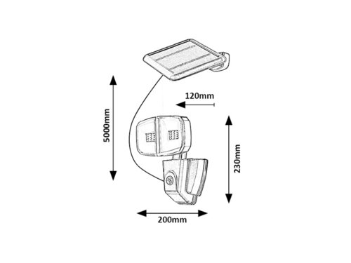 Lampa Zlarin LED cu senzor de miscare, 12W, 700lm, lumina neutra (4000K), IP44