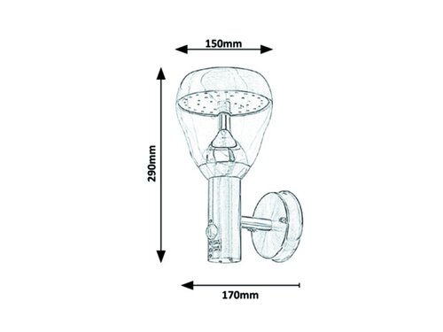 Aplica Amalfi LED cu senzor de miscare, 8.5W, 760lm, lumina neutra (4000K), IP44