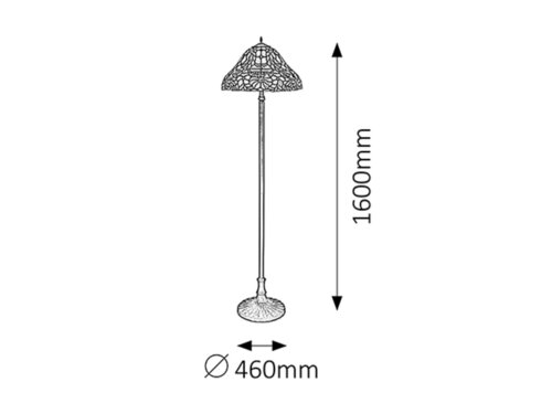 Lampadar Mirella, 2 x E27, bronz
