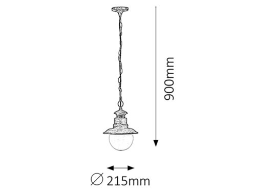 Pendul Odessa, 1 x E27, maro antic, IP44