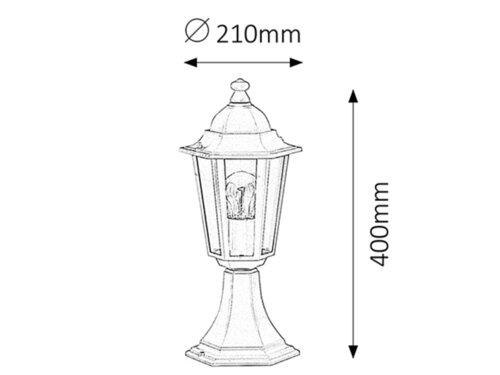 Lampadar Velence, 1 x E27, alb, IP43