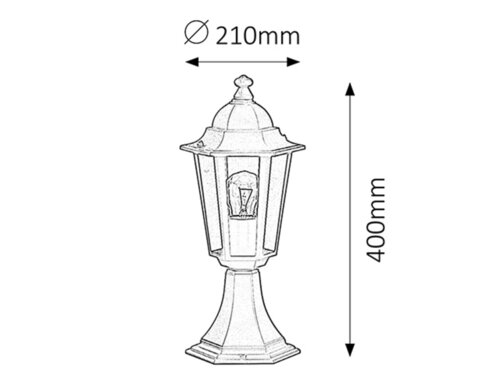 Lampadar Velence, 1 x E27, negru, IP43