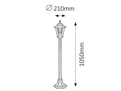 Lampadar Velence, 1 x E27, auriu antic, IP43