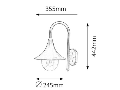Aplica Konstanz, 1 x E27, negru, IP44