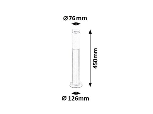 Lampadar Inox Torch, 1 x E27, crom satin, IP44