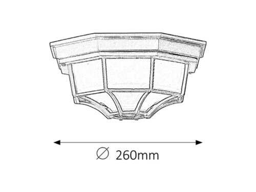 Plafoniera Milano, 1 x E27, negru, IP43
