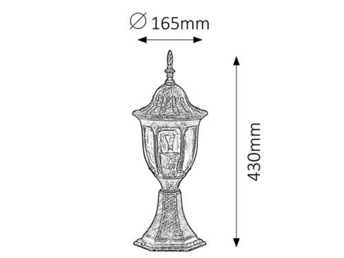 Lampadar Milano, 1 x E27, auriu antic, IP43