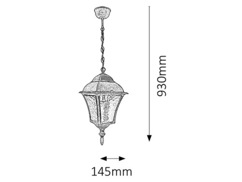 Pendul Toscana, 1 x E27, argintiu antic, IP43