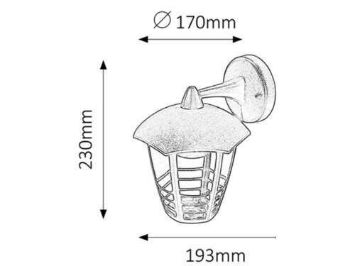 Aplica Marseille, 1 x E27, negru, IP44