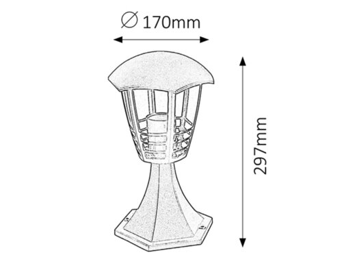 Lampadar Marseille, 1 x E27, negru, IP44