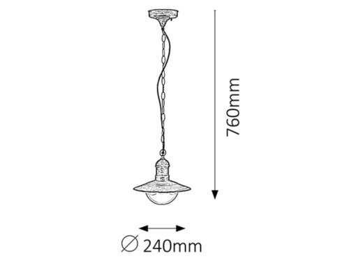Pendul Oslo, 1 x E27, auriu antic, IP44