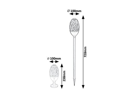 Lampa Flamenco LED, 5W, 6lm, lumina reglabila (1500K - 1900K), IP65