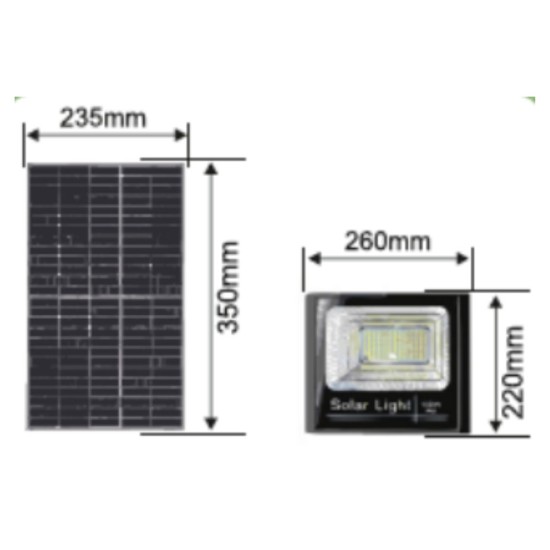 Proiector cu Panou Solar Monocristalin si telecomanda - 100W, IP65, 6500K, lumina rece