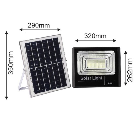 Proiector cu Panou Solar Monocristalin si telecomanda - 150W, IP65, 6500K, lumina rece