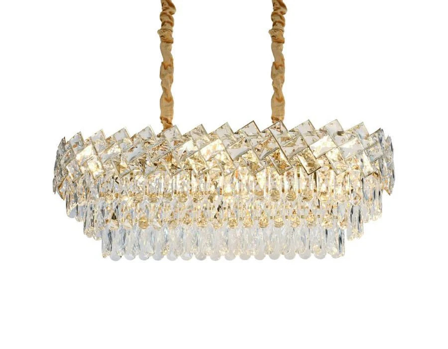 Candelabru Cristal, 80x30CM, 8 x E27, Auriu