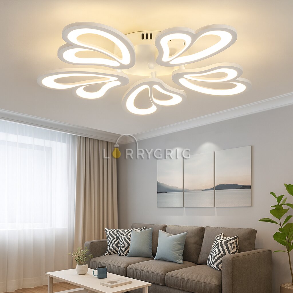 Lustra LED cu Telecomanda, 80W, 3 tipuri de lumina, Alb