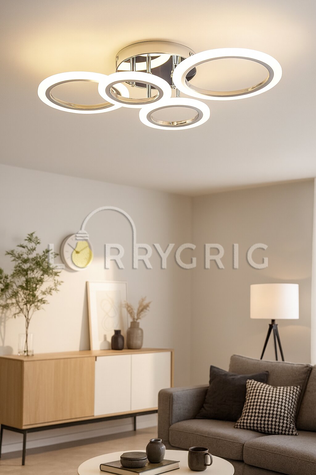 Lustra LED cu Telecomanda, 80W, 3 tipuri de lumina, Argintiu
