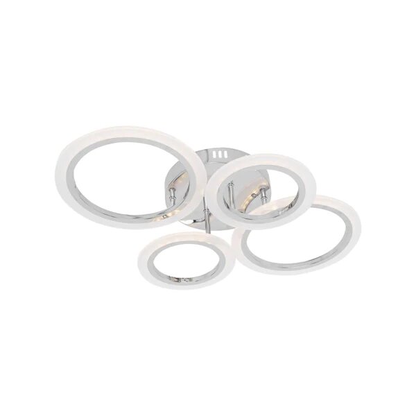 Lustra LED cu Telecomanda, 80W, 3 tipuri de lumina, Argintiu