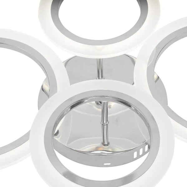 Lustra LED cu Telecomanda, 80W, 3 tipuri de lumina, Argintiu