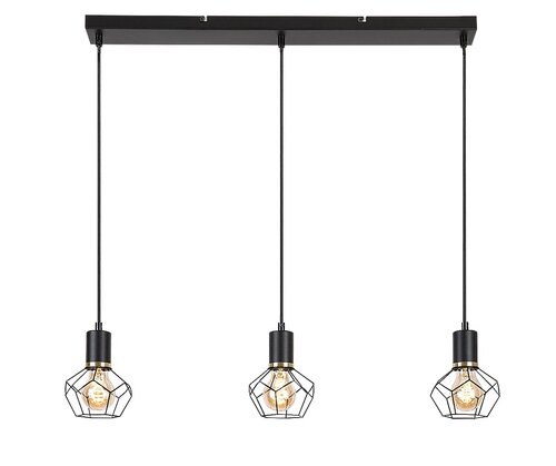 Lustra Suspendata Fran, 3 x E27, Negru