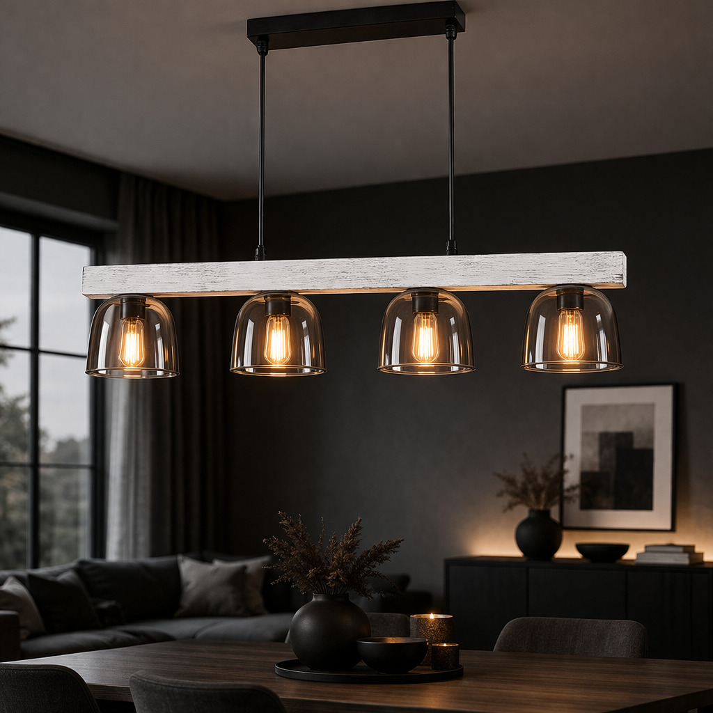 Lustra Suspendata Cardamom, 4 x E14, Gri