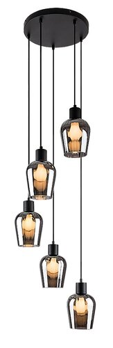 Lustra Suspendata Florian, 5 x E27, Negru